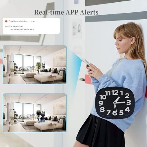 Tuya FHD Wireless Clock Camera 1080P Support 2.4G WiFi Motion Detection Home Protection Security Recorder Camera for Kids - Image 8