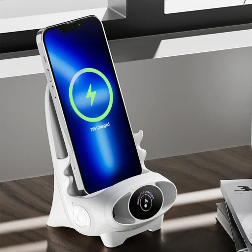Wireless charger phone & tablet holder compatible with Apple/Android have wireless security camera with 110° wide-angle - Image 6