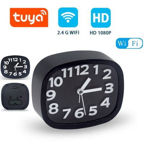 Tuya FHD Wireless Clock Camera 1080P Support 2.4G WiFi Motion Detection Home Protection Security Recorder Camera for Kids